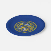 Patriottisch papieren bord met vlag van Nebraska (Gekanteld)