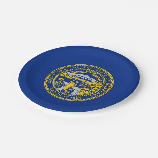 Patriottisch papieren bord met vlag van Nebraska (Gekanteld)