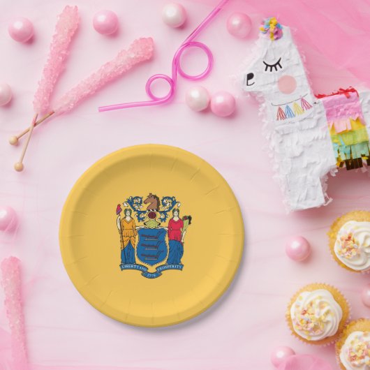 Patriottisch papieren bord met vlag van New Jersey (Feest)