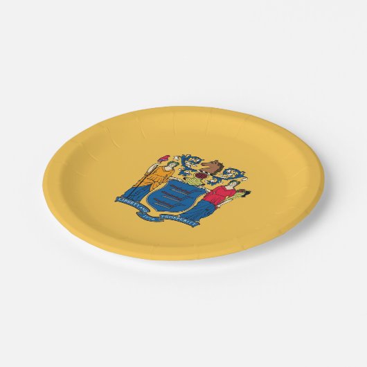 Patriottisch papieren bord met vlag van New Jersey (Gekanteld)