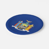 Patriottisch papieren bord met vlag van New York (Gekanteld)