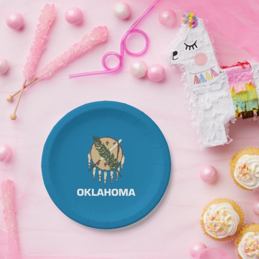 Patriottisch papieren bord met vlag van Oklahoma (Feest)