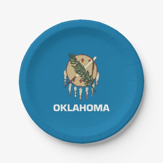 Patriottisch papieren bord met vlag van Oklahoma (Voorkant)