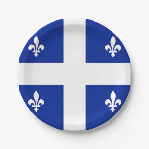 Patriottisch papieren bord met vlag van Quebec