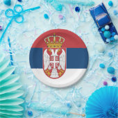 Patriottisch papieren bord met vlag van Servië (Feest)