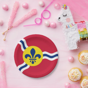 Patriottisch papieren bord met vlag van St. Louis,