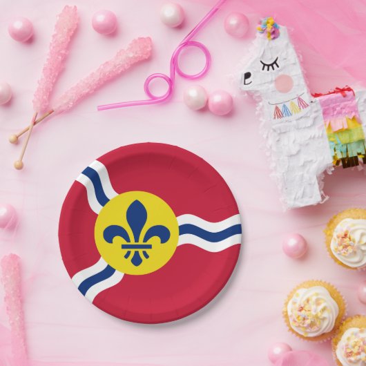 Patriottisch papieren bord met vlag van St. Louis, (Feest)