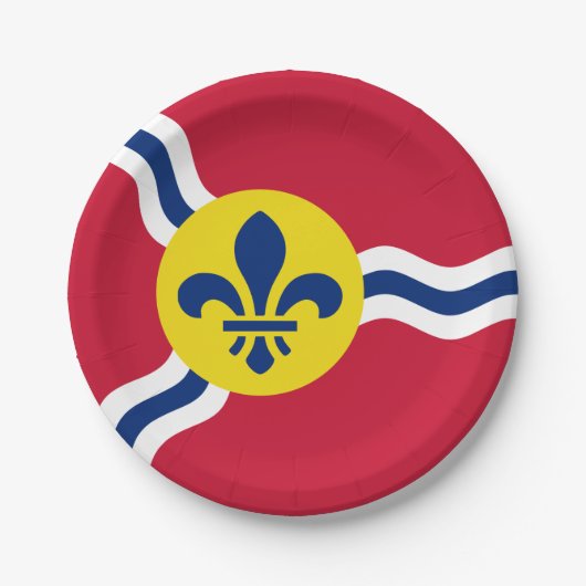 Patriottisch papieren bord met vlag van St. Louis, (Voorkant)
