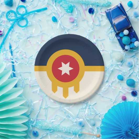 Patriottisch papieren bord met vlag van Tulsa City (Feest)