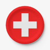 Patriottisch papieren bord met vlag van Zwitserlan (Voorkant)