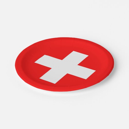 Patriottisch papieren bord met vlag van Zwitserlan (Gekanteld)