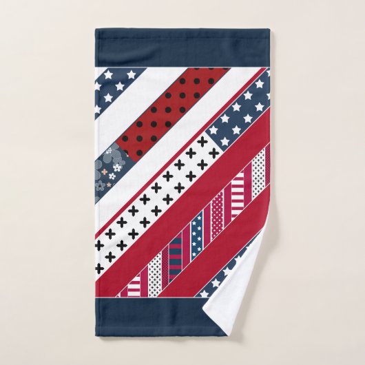 Patriottisch, patchwork bad handdoek (Handdoek)