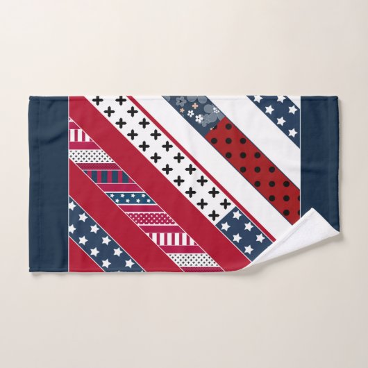 Patriottisch, patchwork bad handdoek (Handdoek)