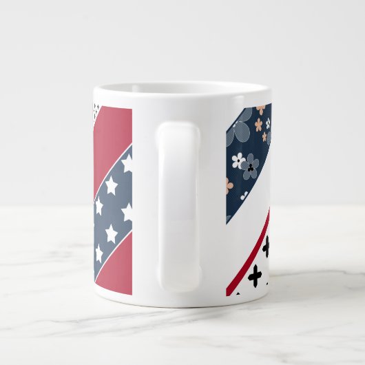 Patriottisch, patchwork grote koffiekop (Achterkant)