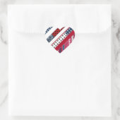 Patriottisch, patchwork hart sticker (Tas)