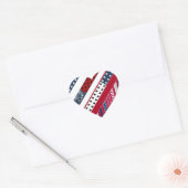 Patriottisch, patchwork hart sticker (Envelop)