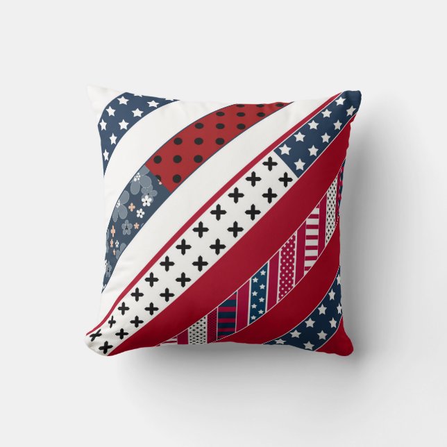 patriottisch, patchwork, kussen (Voorkant)