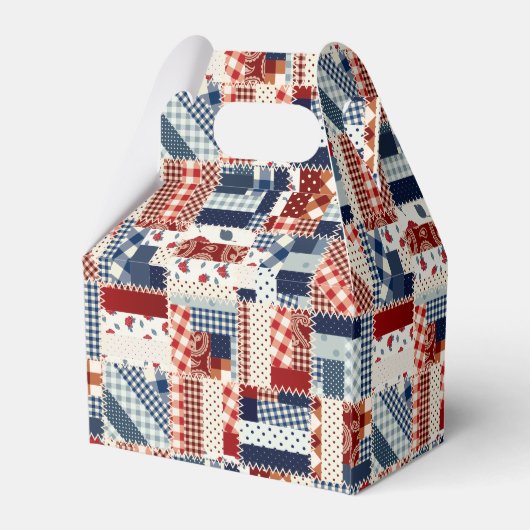 Patriottisch patchwork Quilt Favor Box Bedankdoosjes (Achterkant)