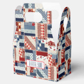Patriottisch patchwork Quilt Favor Box Bedankdoosjes (Geopend)