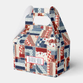 Patriottisch patchwork Quilt Favor Box Bedankdoosjes (Voorkant Zijde)