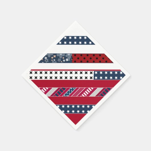 Patriottisch, patchwork servet (Hoek)