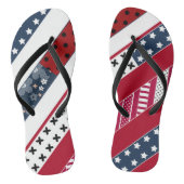 Patriottisch, patchwork teenslippers (Voetbed)