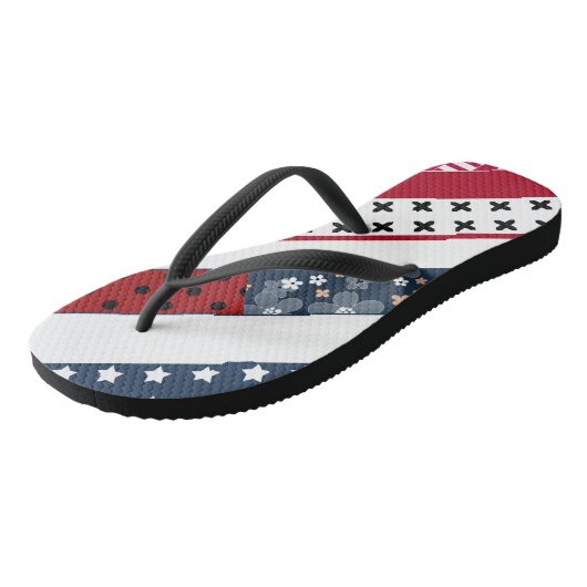 Patriottisch, patchwork teenslippers (Schuin)