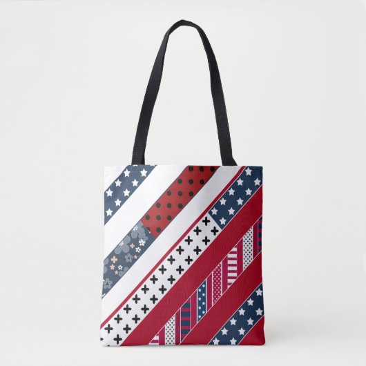 Patriottisch, patchwork tote bag (Voorkant)