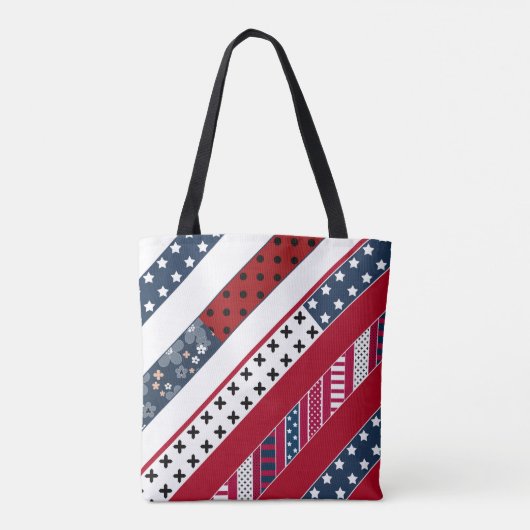 Patriottisch, patchwork tote bag (Achterkant)