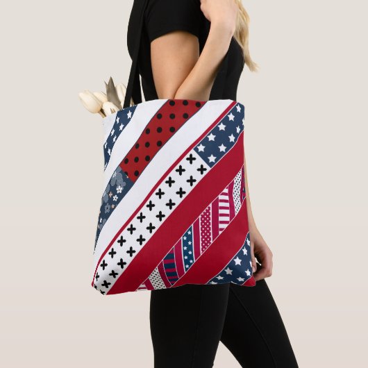 Patriottisch, patchwork tote bag (Dichtbij)