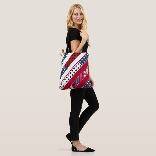 Patriottisch, patchwork tote bag (Op model)