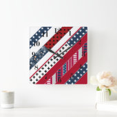 Patriottisch, patchwork vierkante klok (Huis)