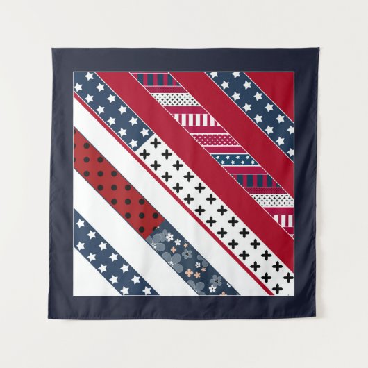 Patriottisch, patchwork wandkleed (Voorkant)