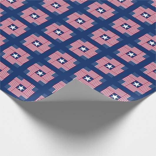 Patriottisch Patroon Amerikaanse vlag Cadeaupapier (Hoek)