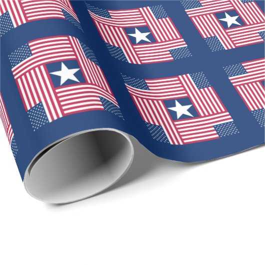 Patriottisch Patroon Amerikaanse vlag Cadeaupapier (Rol Hoek)