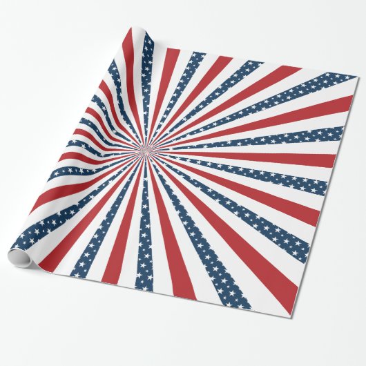 Patriottisch patroon cadeaupapier (Uitgerold)