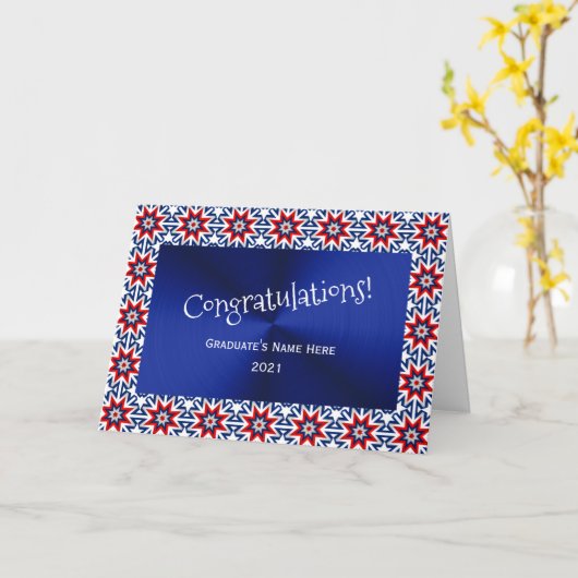 Patriottisch Patroon Felicitaties Afstuderen Kaart (Gele Bloem)