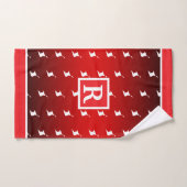 Patriottisch patroon met monogram op rode gradiënt bad handdoek (Handdoek)