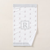 Patriottisch patroon met monogram op WIT en GRIJS Bad Handdoek (Handdoek)