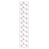 Patriottisch patroon rode witte en blauwe kreeft medium tafelloper (Voorkant)