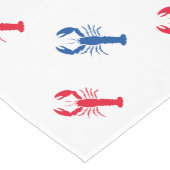 Patriottisch patroon rode witte en blauwe kreeft medium tafelloper (Hoek)