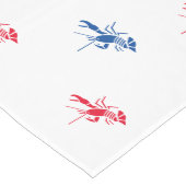 Patriottisch patroon rode witte en blauwe kreeft medium tafelloper (Hoek)