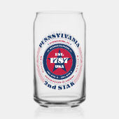 Patriottisch Pennsylvania typografie ontwerp Blikvorm Glas (Voorkant)