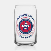 Patriottisch Pennsylvania typografie ontwerp Blikvorm Glas (Achterkant)