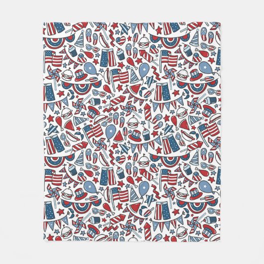 Patriottisch picknick fleece deken (Voorkant)