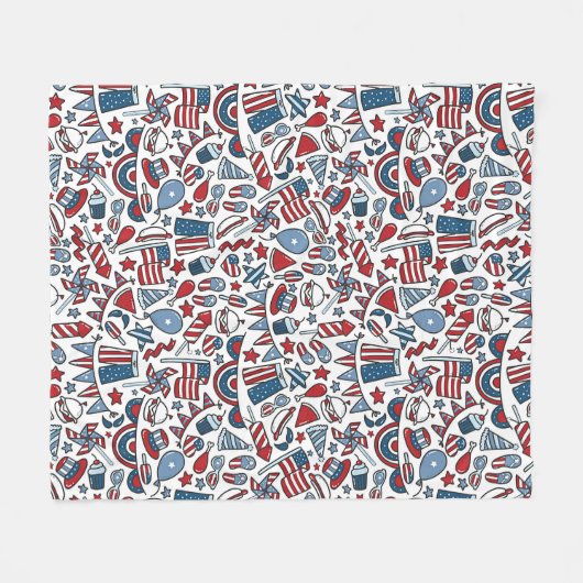Patriottisch picknick fleece deken (Voorkant (Horizontaal))