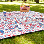 Patriottisch picknick fleece deken