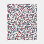 Patriottisch picknickpatroon  fleece deken (Voorkant)