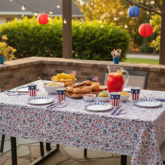Patriottisch picknickpatroon  tafelkleed