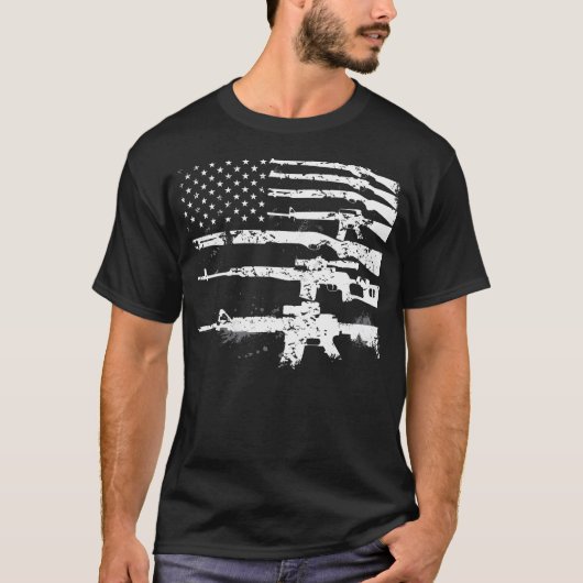 Patriottisch Pistool Rechten 2e wijziging AR15 Ame T-shirt (Voorkant)